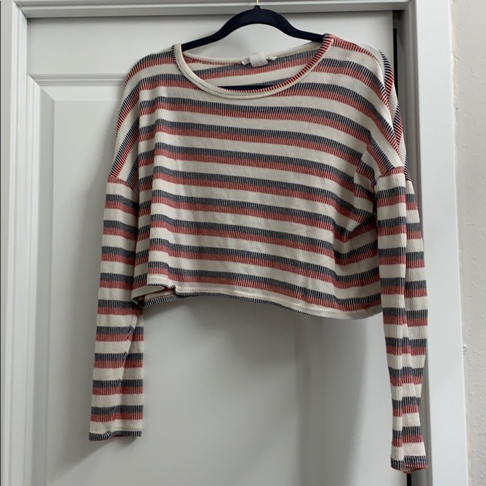 Crop striped sweater